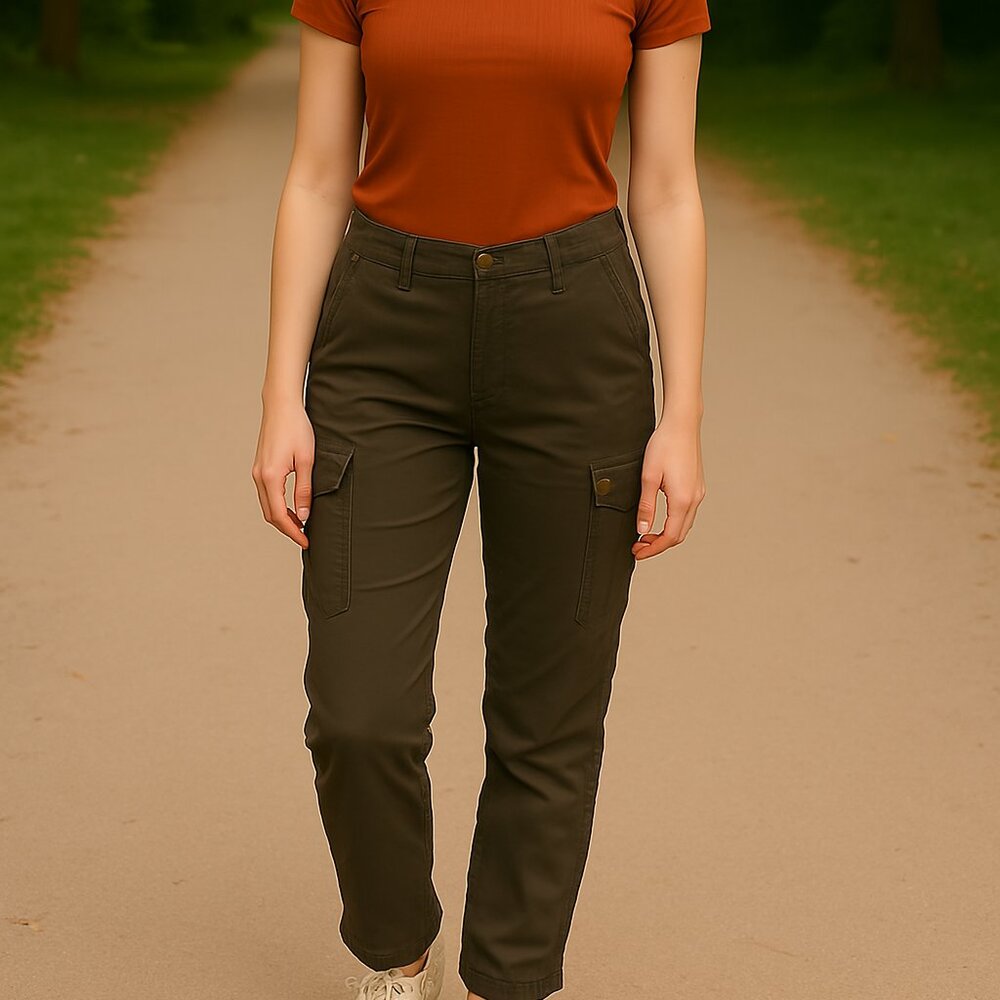 DKNY Women's brown roll up cargo pant Size 10